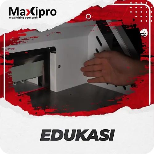 How the safety feature works on the paper cutting machine